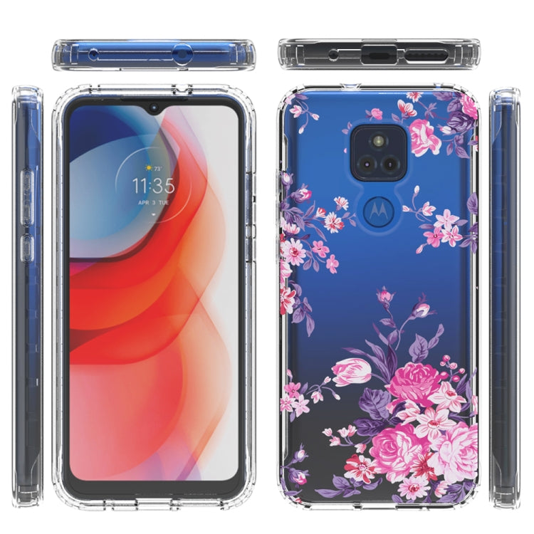 For Motorola Moto G Play (2021) 2 in 1 High Transparent Painted Shockproof PC + TPU Protective Case
