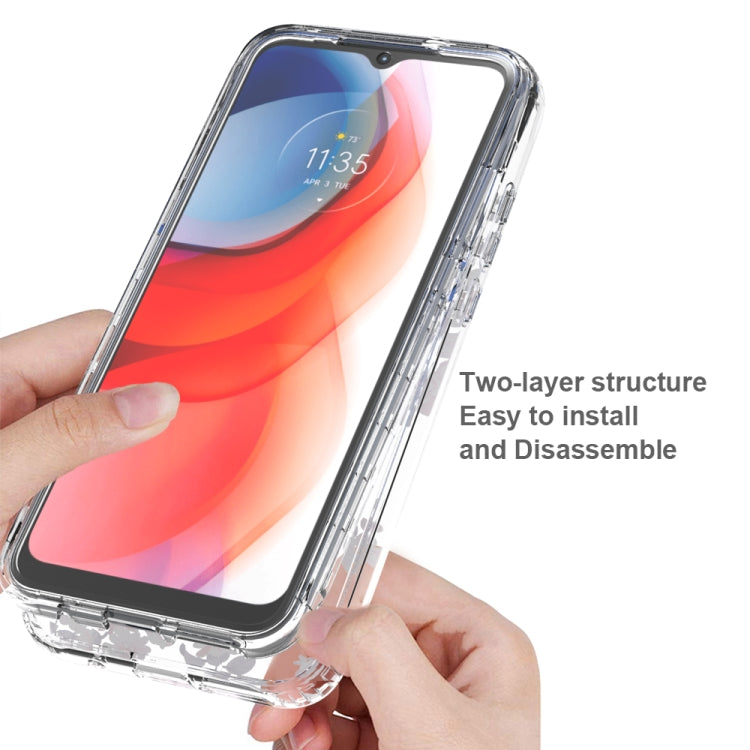 For Motorola Moto G Play (2021) 2 in 1 High Transparent Painted Shockproof PC + TPU Protective Case