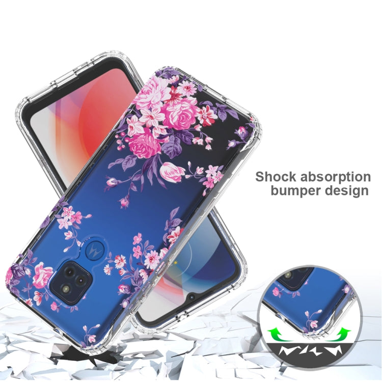 For Motorola Moto G Play (2021) 2 in 1 High Transparent Painted Shockproof PC + TPU Protective Case