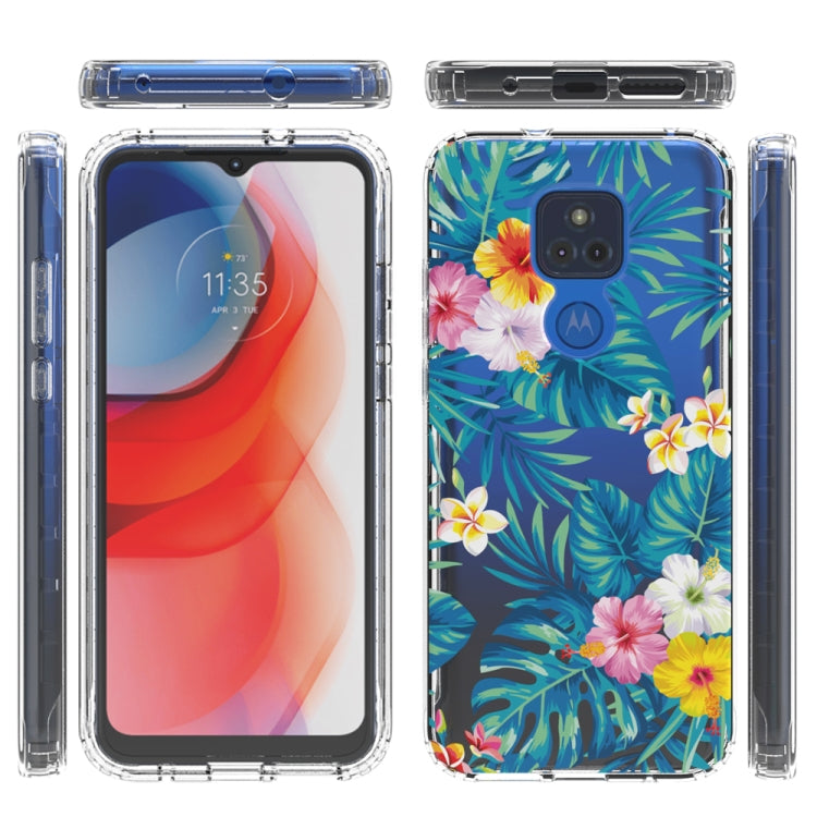 For Motorola Moto G Play (2021) 2 in 1 High Transparent Painted Shockproof PC + TPU Protective Case