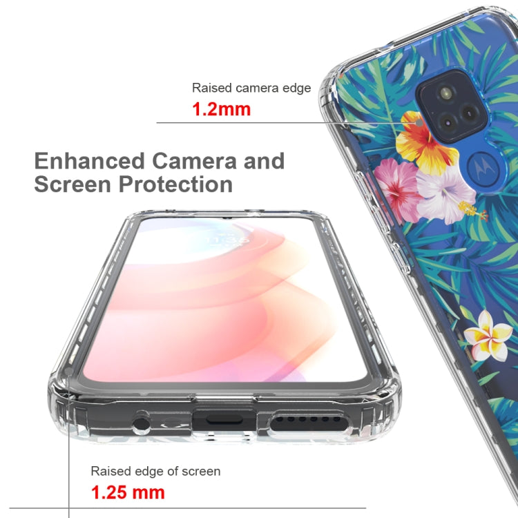 For Motorola Moto G Play (2021) 2 in 1 High Transparent Painted Shockproof PC + TPU Protective Case
