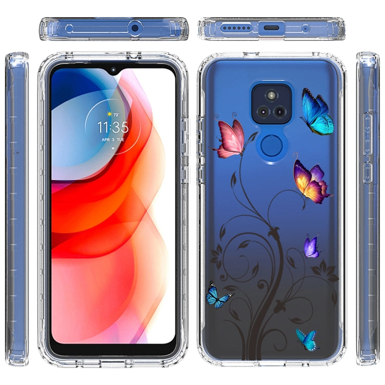 For Motorola Moto G Play (2021) 2 in 1 High Transparent Painted Shockproof PC + TPU Protective Case