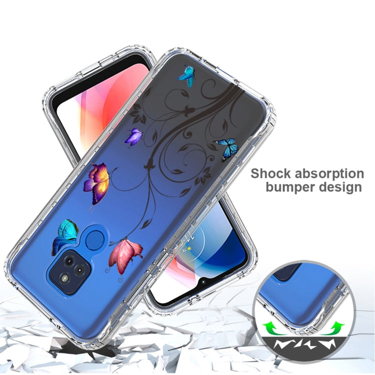 For Motorola Moto G Play (2021) 2 in 1 High Transparent Painted Shockproof PC + TPU Protective Case