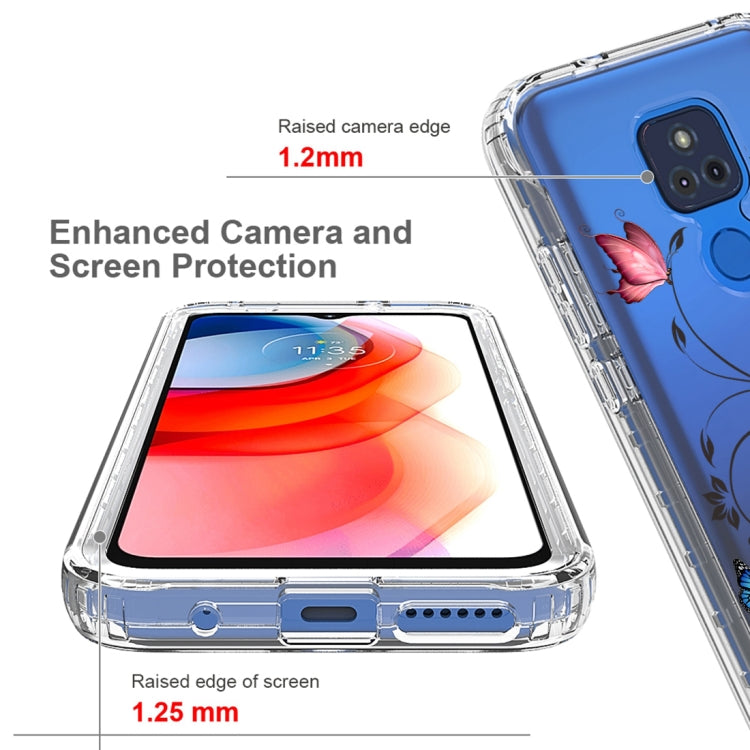 For Motorola Moto G Play (2021) 2 in 1 High Transparent Painted Shockproof PC + TPU Protective Case