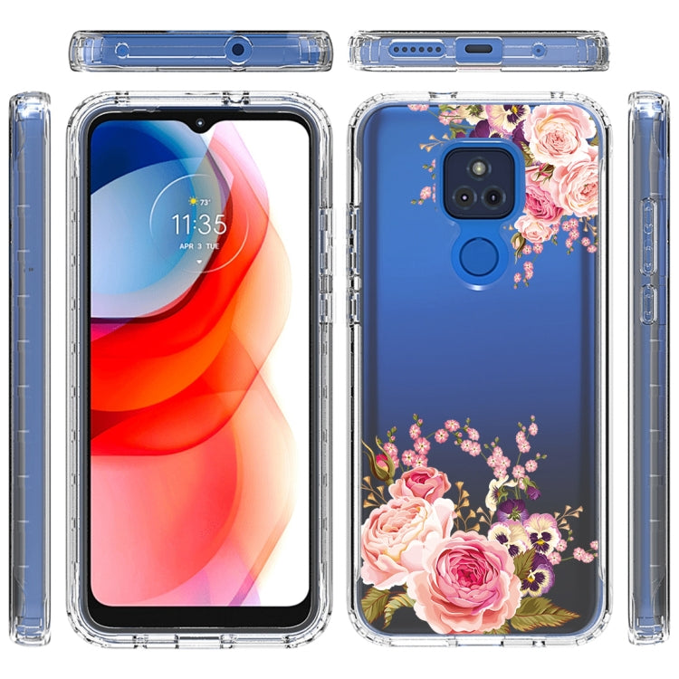 For Motorola Moto G Play (2021) 2 in 1 High Transparent Painted Shockproof PC + TPU Protective Case