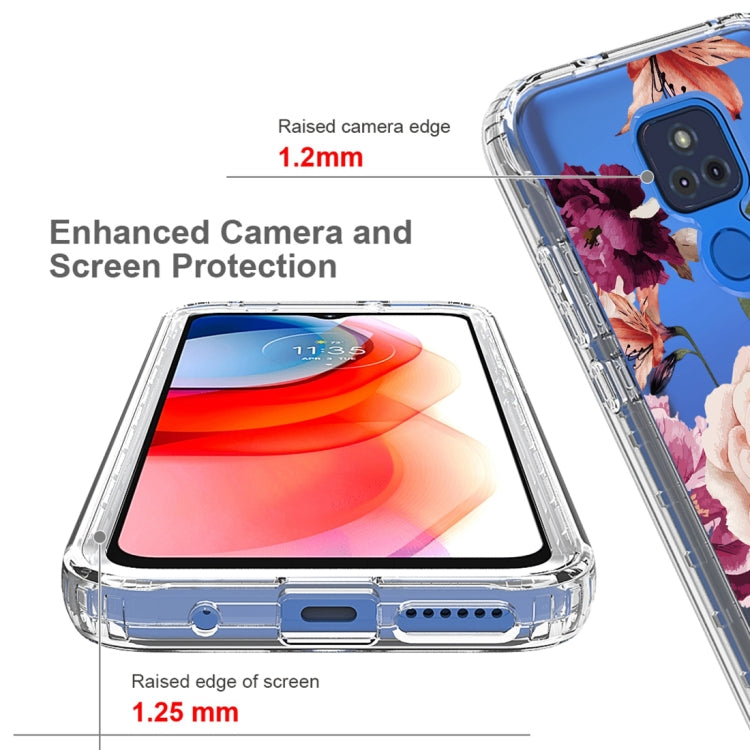 For Motorola Moto G Play (2021) 2 in 1 High Transparent Painted Shockproof PC + TPU Protective Case