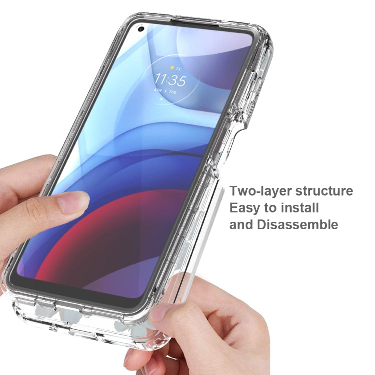 For Motorola Moto G Power (2021) 2 in 1 High Transparent Painted Shockproof PC + TPU Protective Case