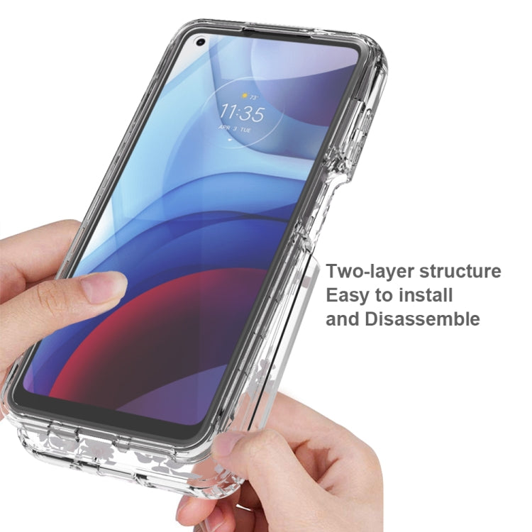 For Motorola Moto G Power (2021) 2 in 1 High Transparent Painted Shockproof PC + TPU Protective Case