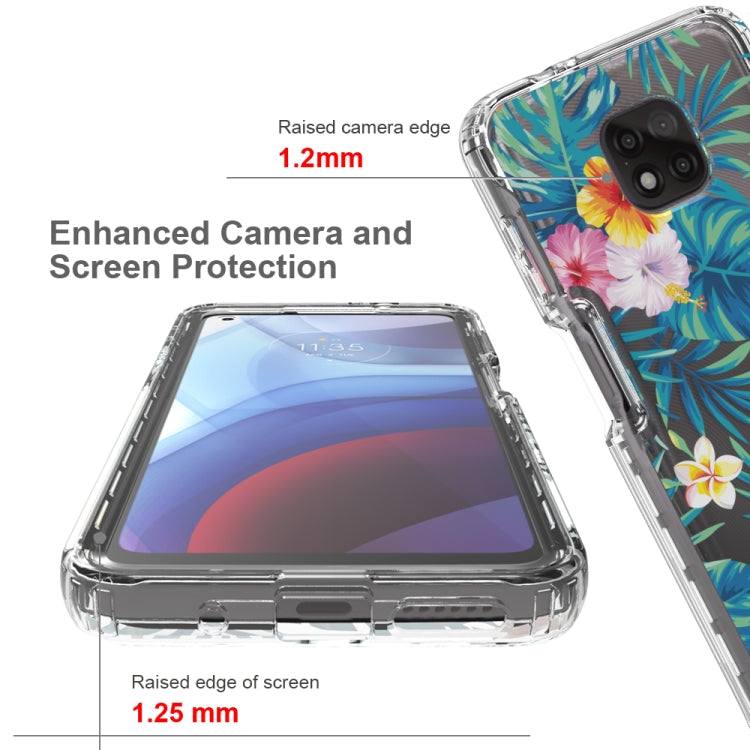 For Motorola Moto G Power (2021) 2 in 1 High Transparent Painted Shockproof PC + TPU Protective Case