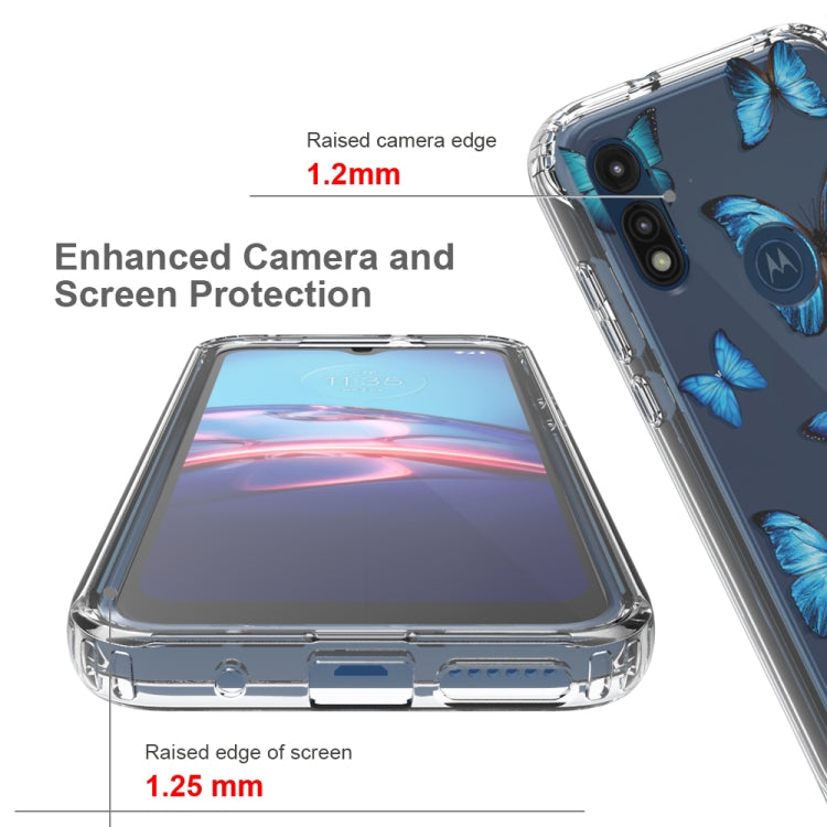 For Motorola Moto E (2020) 2 in 1 High Transparent Painted Shockproof PC + TPU Protective Case