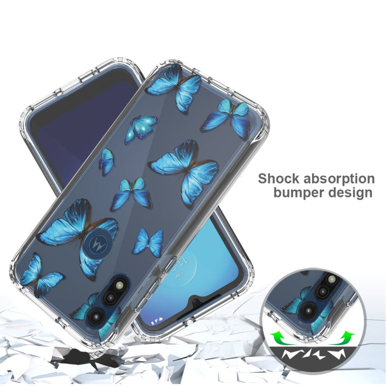 For Motorola Moto E (2020) 2 in 1 High Transparent Painted Shockproof PC + TPU Protective Case