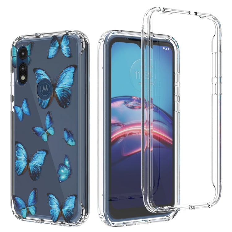 For Motorola Moto E (2020) 2 in 1 High Transparent Painted Shockproof PC + TPU Protective Case