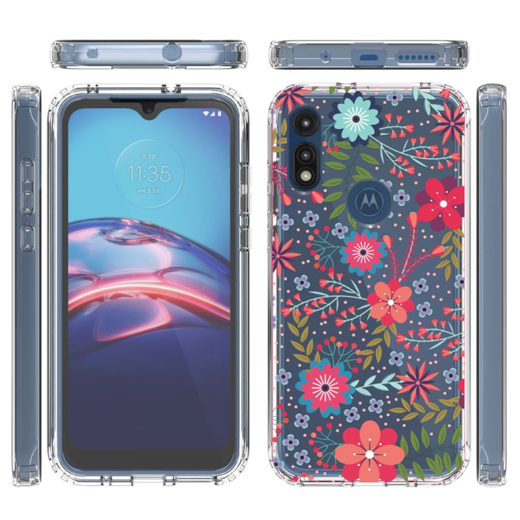 For Motorola Moto E (2020) 2 in 1 High Transparent Painted Shockproof PC + TPU Protective Case
