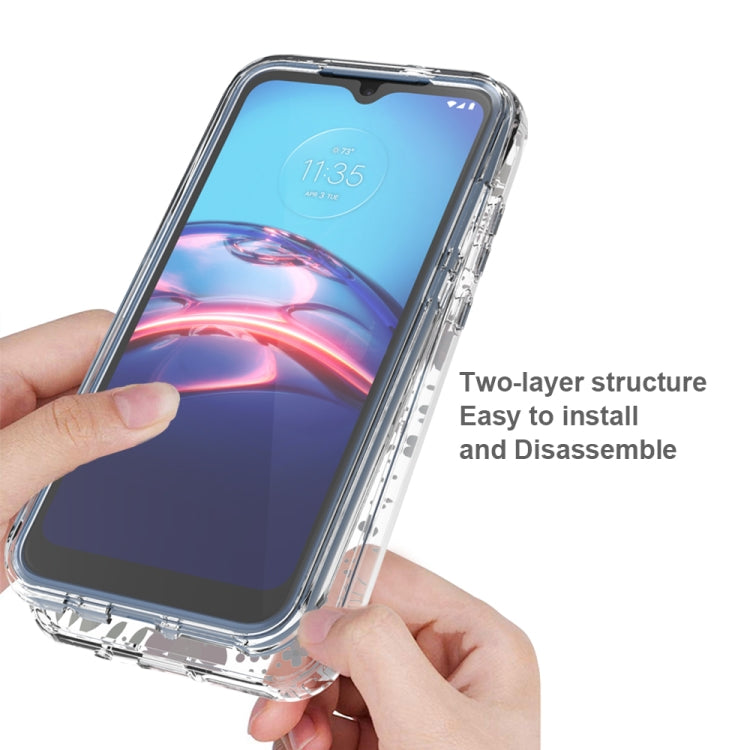 For Motorola Moto E (2020) 2 in 1 High Transparent Painted Shockproof PC + TPU Protective Case