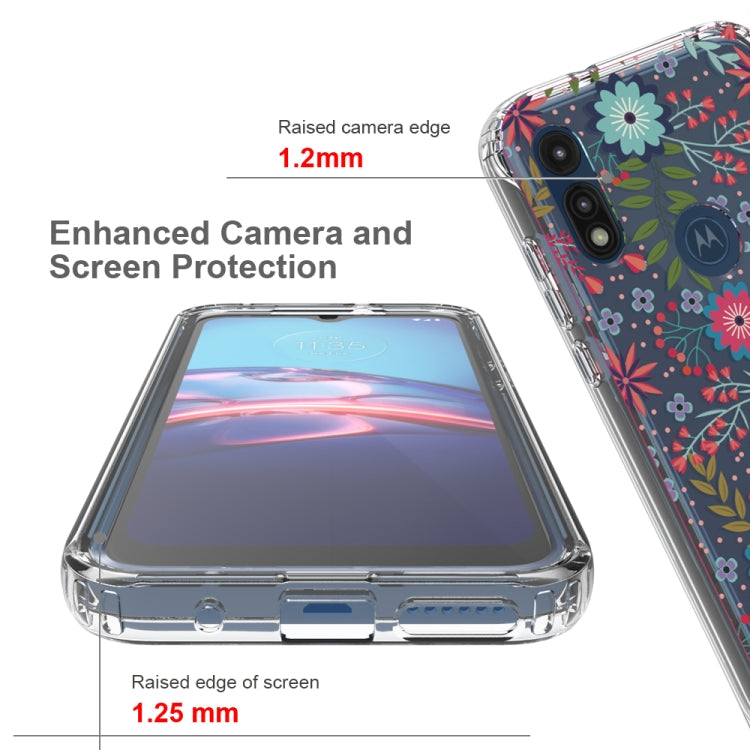 For Motorola Moto E (2020) 2 in 1 High Transparent Painted Shockproof PC + TPU Protective Case