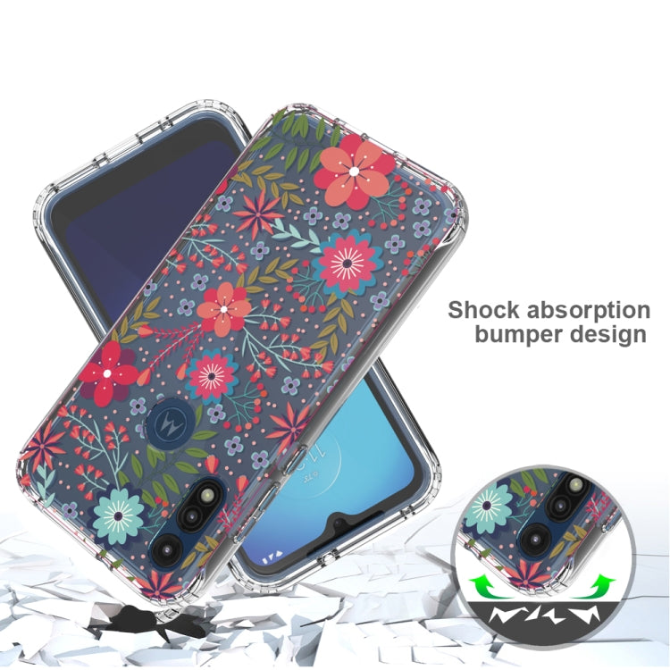 For Motorola Moto E (2020) 2 in 1 High Transparent Painted Shockproof PC + TPU Protective Case