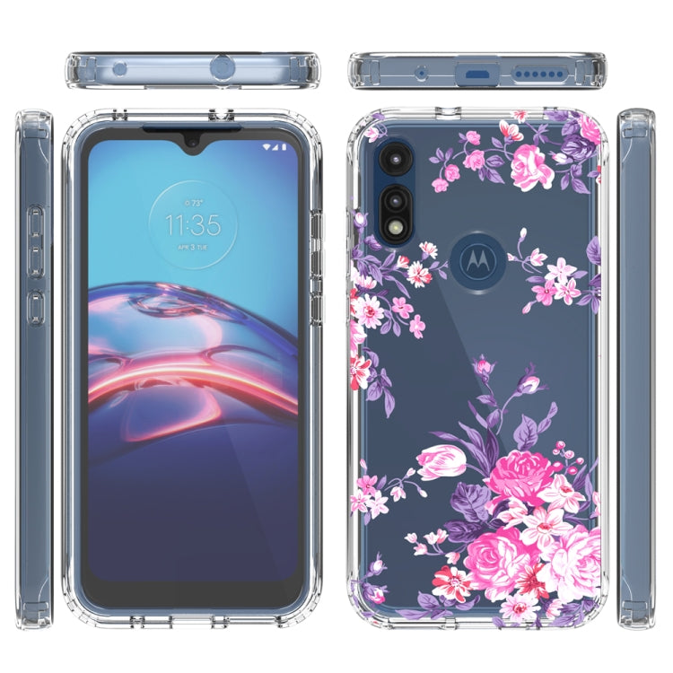 For Motorola Moto E (2020) 2 in 1 High Transparent Painted Shockproof PC + TPU Protective Case