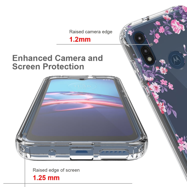 For Motorola Moto E (2020) 2 in 1 High Transparent Painted Shockproof PC + TPU Protective Case
