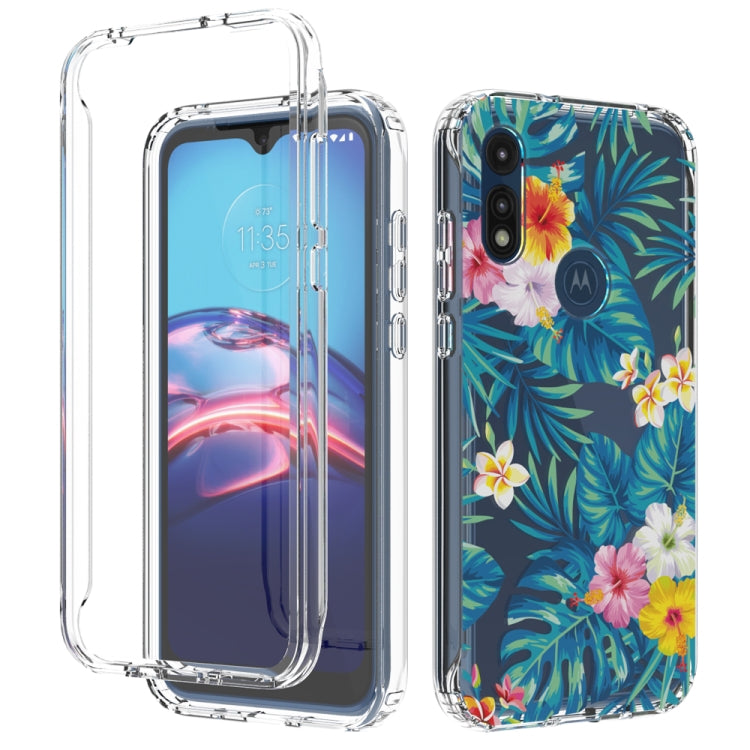 For Motorola Moto E (2020) 2 in 1 High Transparent Painted Shockproof PC + TPU Protective Case