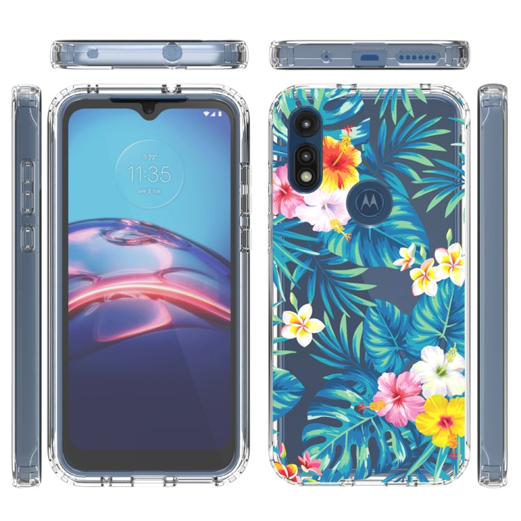 For Motorola Moto E (2020) 2 in 1 High Transparent Painted Shockproof PC + TPU Protective Case