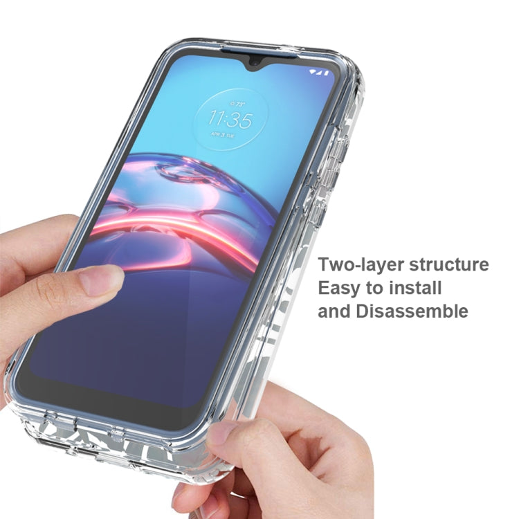 For Motorola Moto E (2020) 2 in 1 High Transparent Painted Shockproof PC + TPU Protective Case