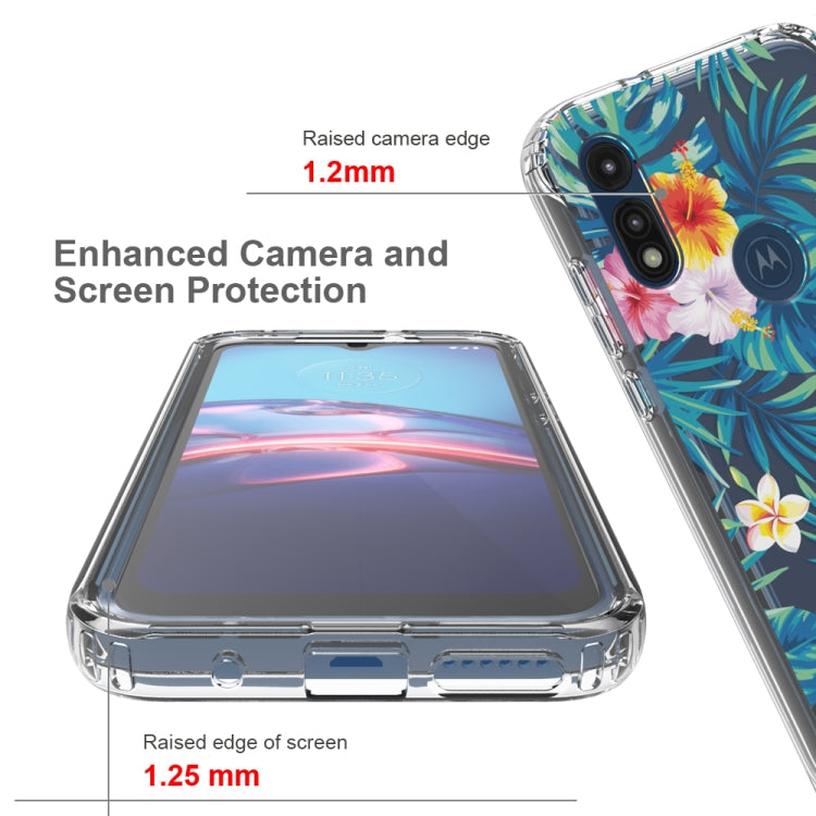 For Motorola Moto E (2020) 2 in 1 High Transparent Painted Shockproof PC + TPU Protective Case