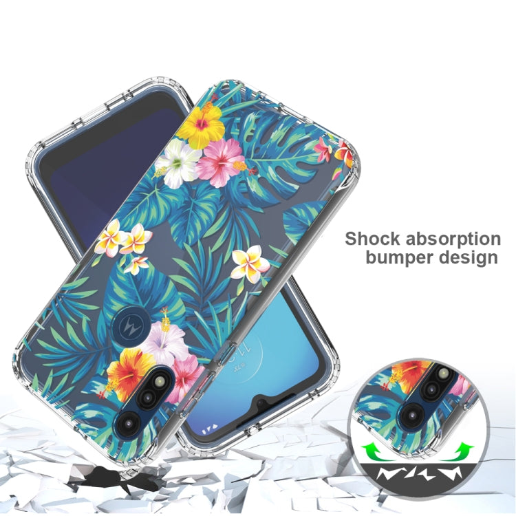 For Motorola Moto E (2020) 2 in 1 High Transparent Painted Shockproof PC + TPU Protective Case