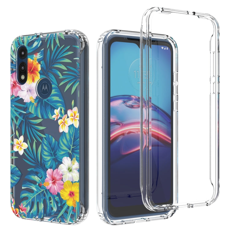 For Motorola Moto E (2020) 2 in 1 High Transparent Painted Shockproof PC + TPU Protective Case