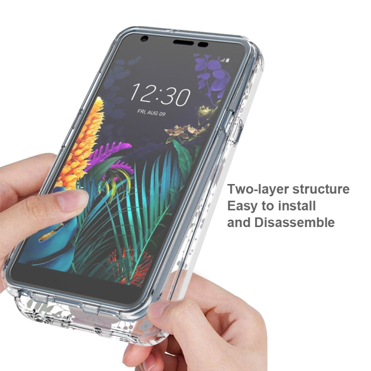 For LG Aristo 4+ 2 in 1 High Transparent Painted Shockproof PC + TPU Protective Case