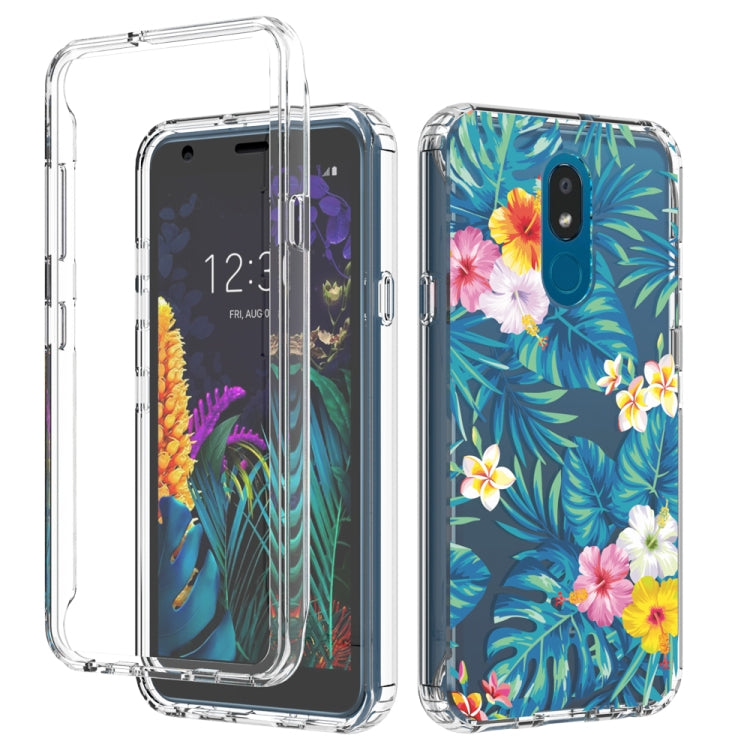 For LG Aristo 4+ 2 in 1 High Transparent Painted Shockproof PC + TPU Protective Case