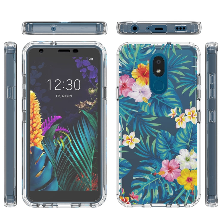 For LG Aristo 4+ 2 in 1 High Transparent Painted Shockproof PC + TPU Protective Case