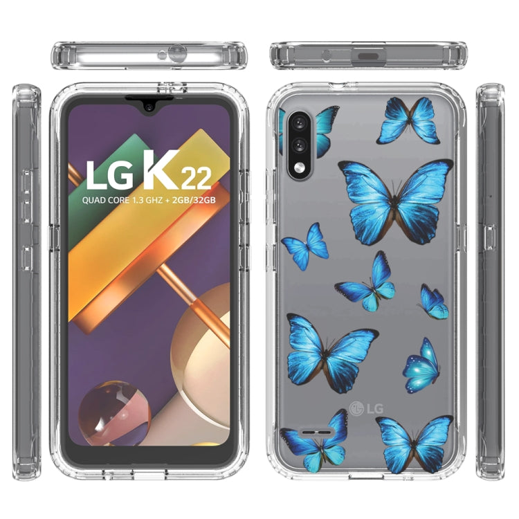 For LG K22 2 in 1 High Transparent Painted Shockproof PC + TPU Protective Case