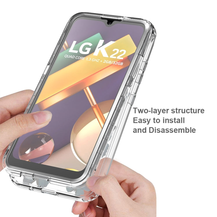 For LG K22 2 in 1 High Transparent Painted Shockproof PC + TPU Protective Case