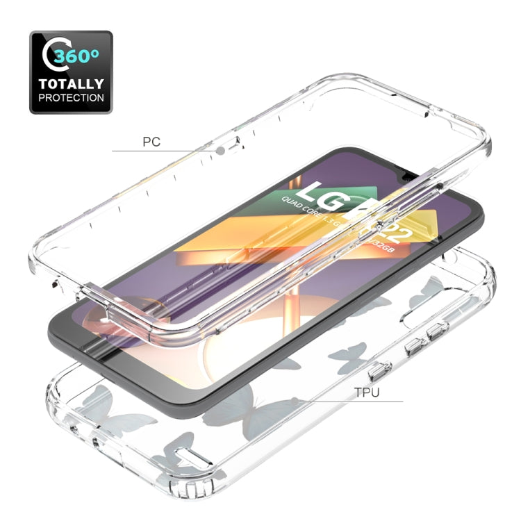 For LG K22 2 in 1 High Transparent Painted Shockproof PC + TPU Protective Case