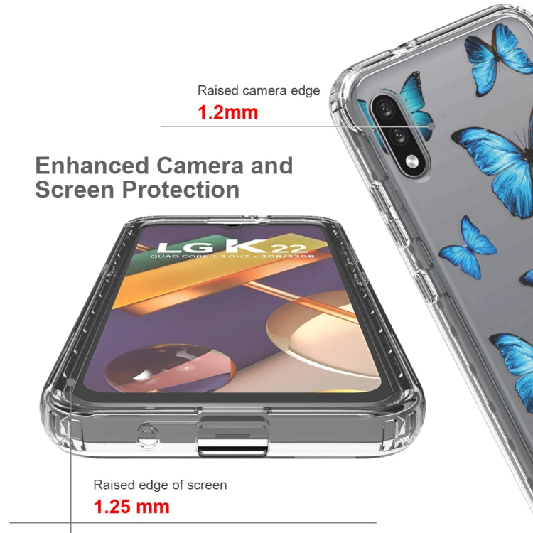 For LG K22 2 in 1 High Transparent Painted Shockproof PC + TPU Protective Case