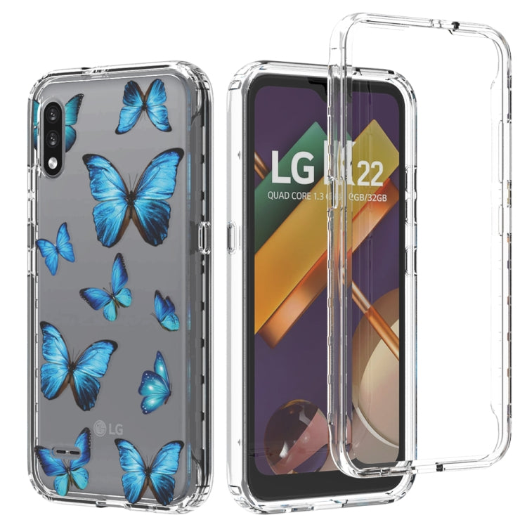 For LG K22 2 in 1 High Transparent Painted Shockproof PC + TPU Protective Case