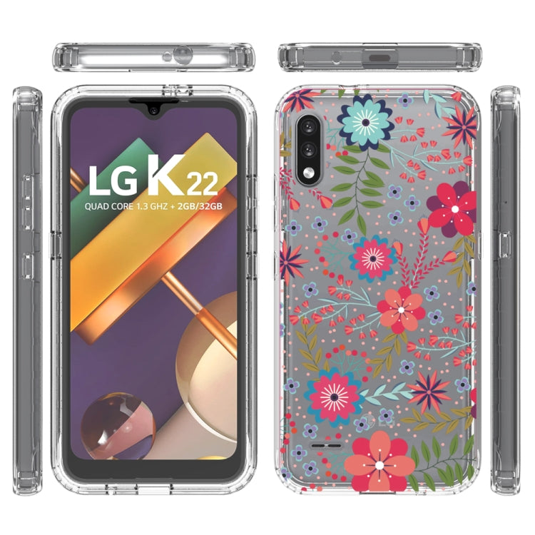 For LG K22 2 in 1 High Transparent Painted Shockproof PC + TPU Protective Case