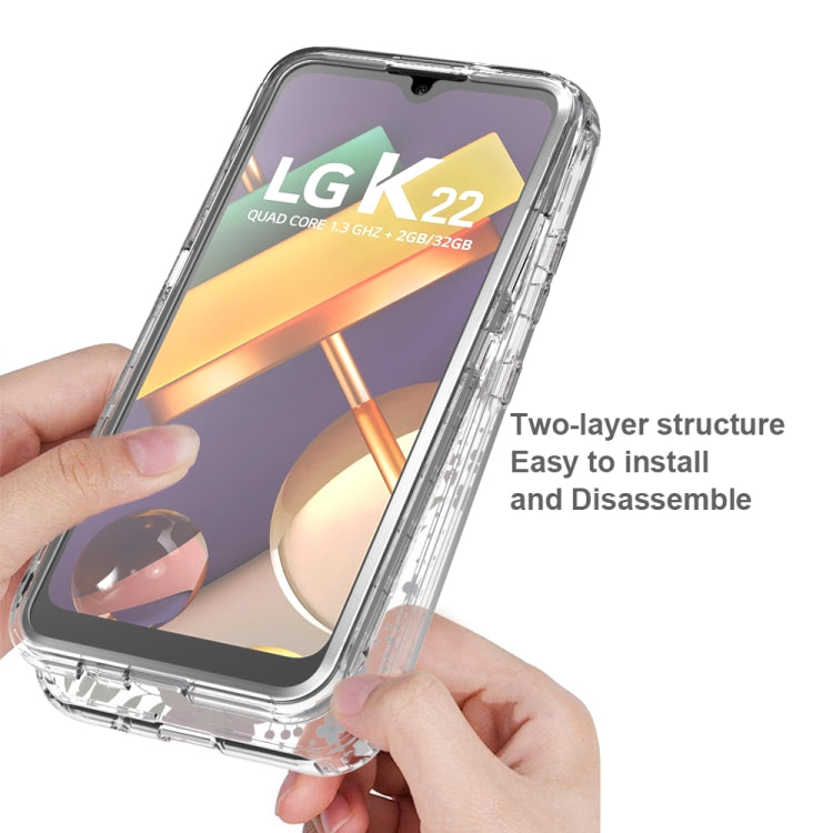 For LG K22 2 in 1 High Transparent Painted Shockproof PC + TPU Protective Case