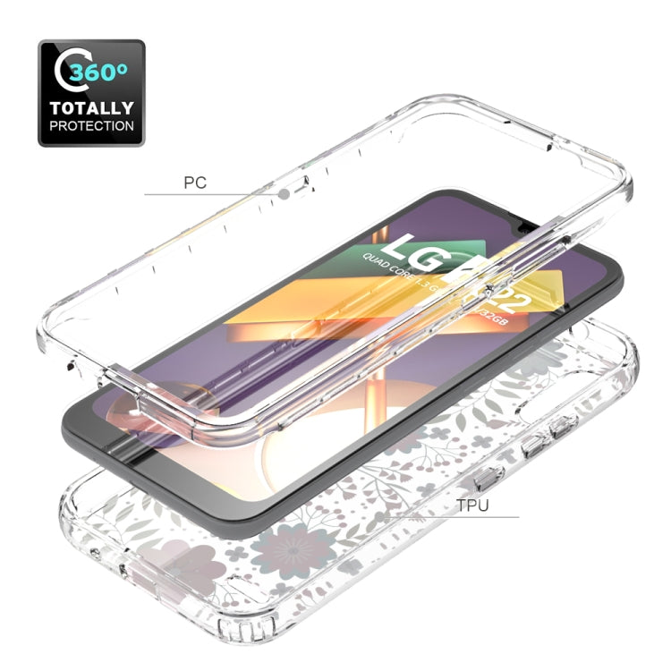 For LG K22 2 in 1 High Transparent Painted Shockproof PC + TPU Protective Case