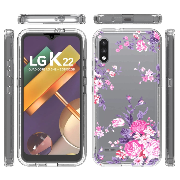 For LG K22 2 in 1 High Transparent Painted Shockproof PC + TPU Protective Case