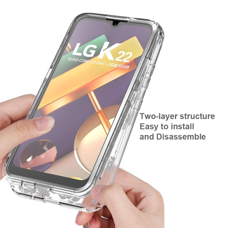 For LG K22 2 in 1 High Transparent Painted Shockproof PC + TPU Protective Case
