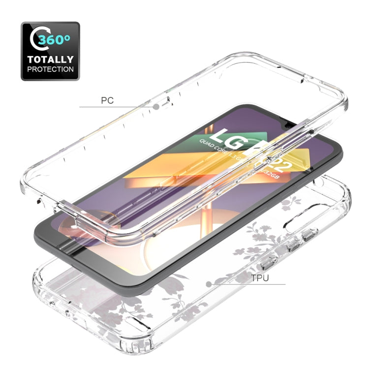 For LG K22 2 in 1 High Transparent Painted Shockproof PC + TPU Protective Case