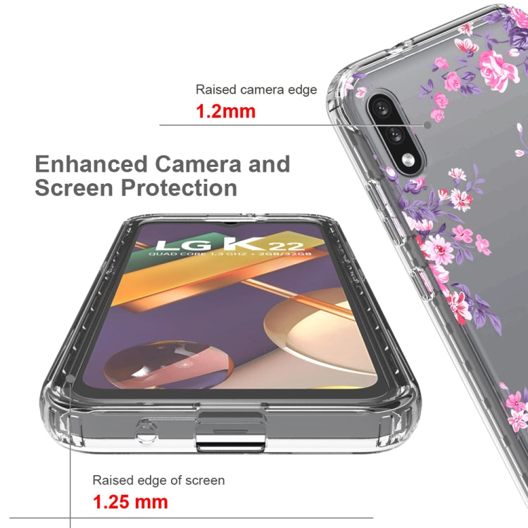 For LG K22 2 in 1 High Transparent Painted Shockproof PC + TPU Protective Case