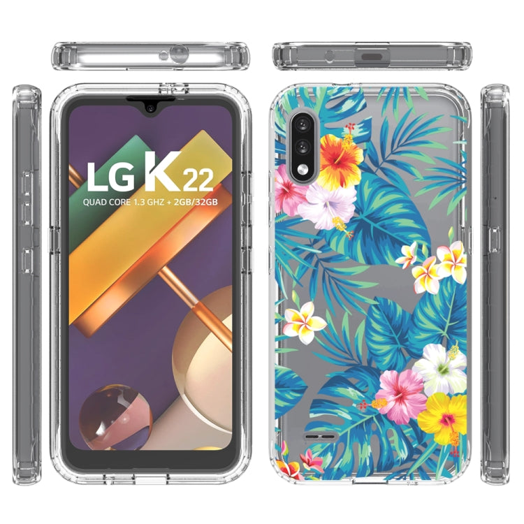 For LG K22 2 in 1 High Transparent Painted Shockproof PC + TPU Protective Case