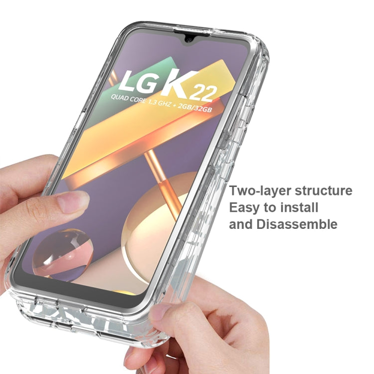 For LG K22 2 in 1 High Transparent Painted Shockproof PC + TPU Protective Case