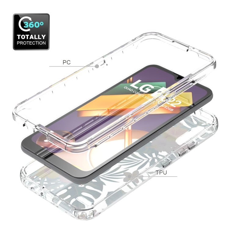 For LG K22 2 in 1 High Transparent Painted Shockproof PC + TPU Protective Case