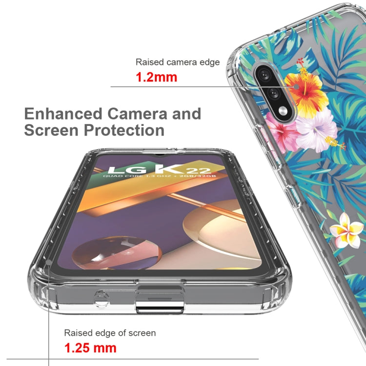 For LG K22 2 in 1 High Transparent Painted Shockproof PC + TPU Protective Case