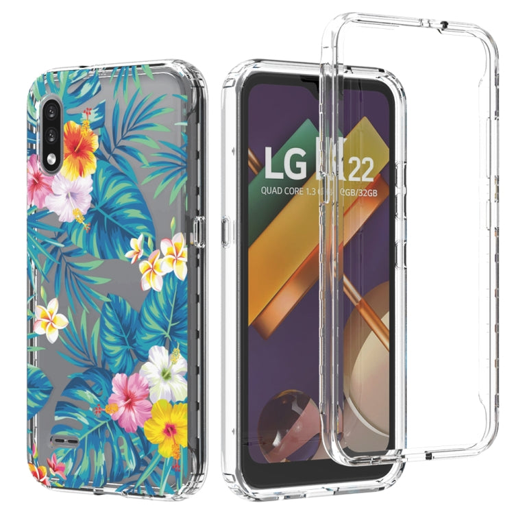 For LG K22 2 in 1 High Transparent Painted Shockproof PC + TPU Protective Case