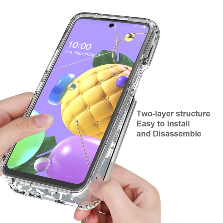 For LG K52 2 in 1 High Transparent Painted Shockproof PC + TPU Protective Case