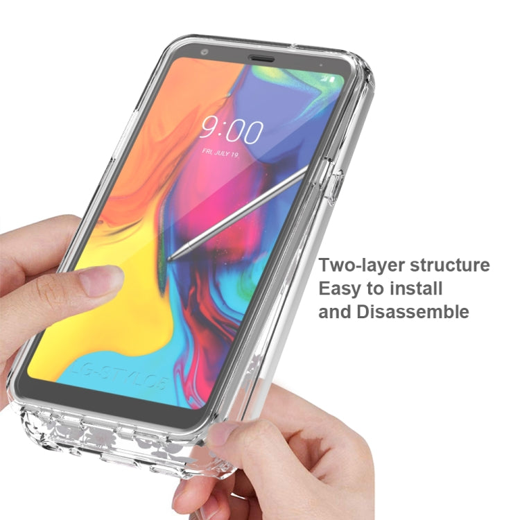 For LG Stylo 5 2 in 1 High Transparent Painted Shockproof PC + TPU Protective Case